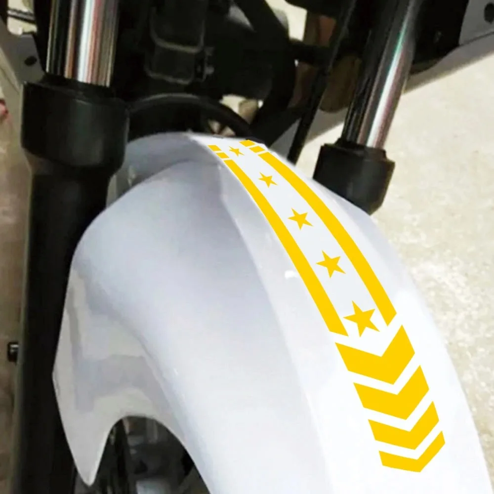 Motorcycle Fender Stickers Scooter Refit Decals Striped Reflective Stickers Decorative Waterproof Stickers Safety Warning Tape