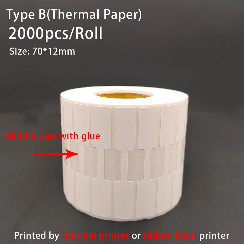 2000Pcs/Roll Labels Barbell Printer Compatible Jewellery Repair Price Identification Tags Jewelry Tools Thermal 70*12mm