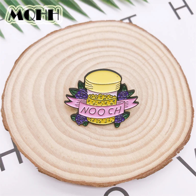 Cartoon Sweet Bottle Cup Flower Ribbon Enamel Brooch NOOCH Enamel Badge Clothes Bag Pin Woman Cute Jewelry Gift For Friends