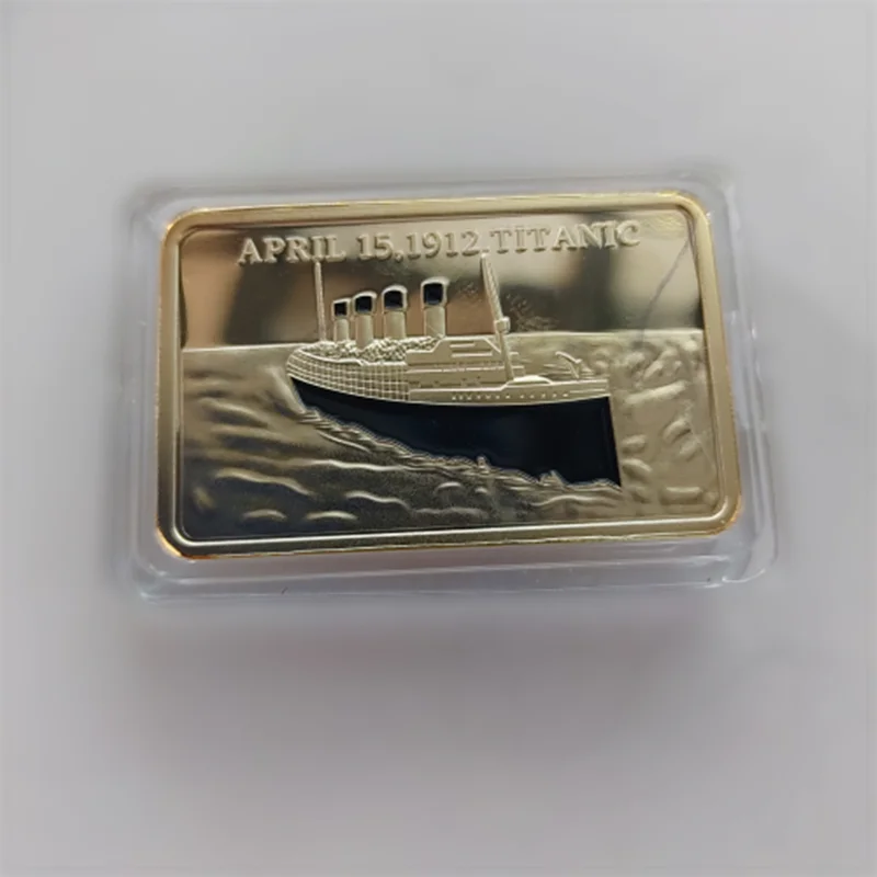 In Memory of Titanic Victims 1oz Gold Bullion Bar Commemorative Ingot Bar For Collection And Business Gift