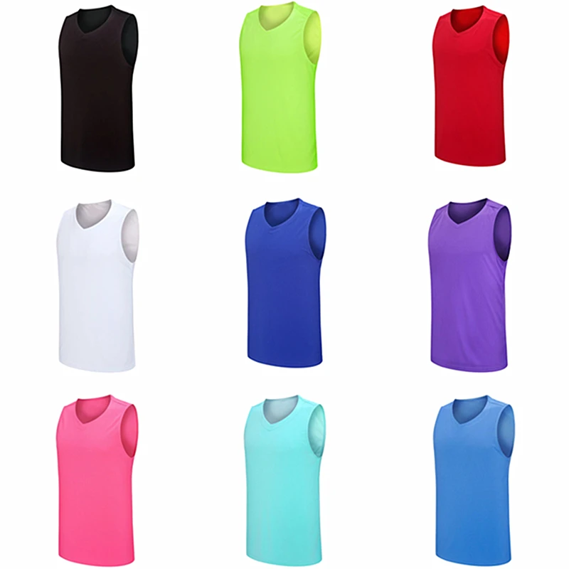 

Basketball Jersey Uniforms Quick-drying Men Sports Shirts Breathable Adult V-neck Basketball solid vest