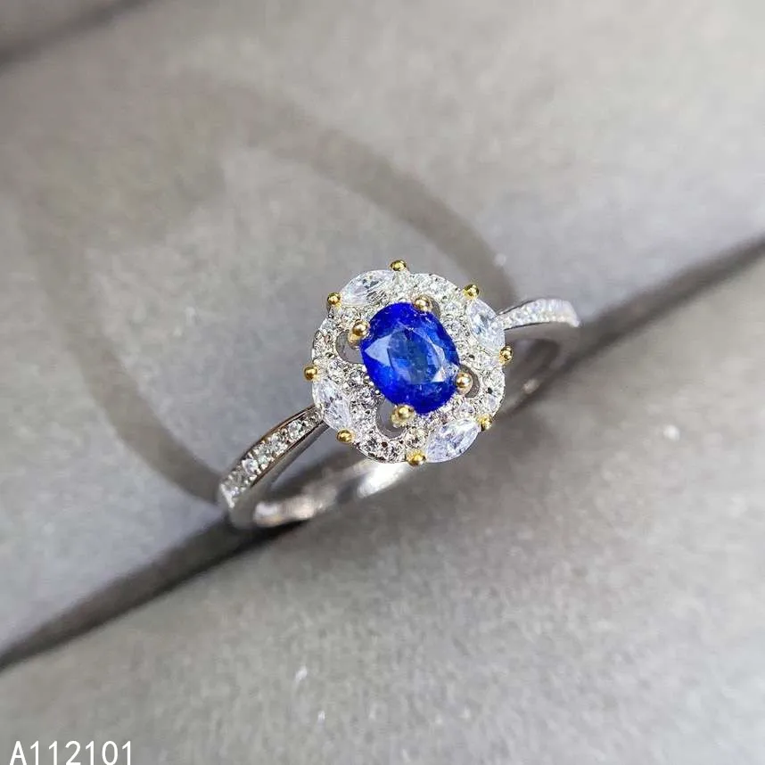 

KJJEAXCMY fine jewelry S925 sterling silver inlaid natural sapphire new girl exquisite ring support test Chinese style