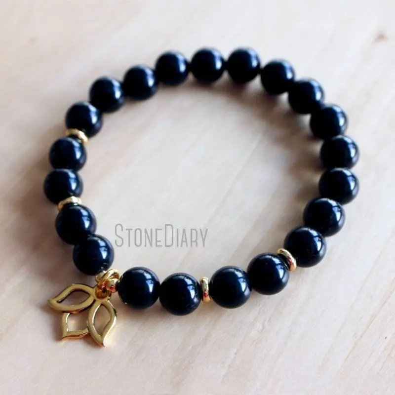 

WMB36728 Black Tourmaline Bracelet Wrist Mala Beads Torumaline Bracelet Yoga Jewelry Mala Kette Spiritual Jewelry Boho Bracelet