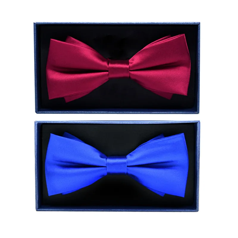 2020 галстук-бабочка мужской свадебный Британский галстук-бабочка однотонный двойной галстук-бабочка