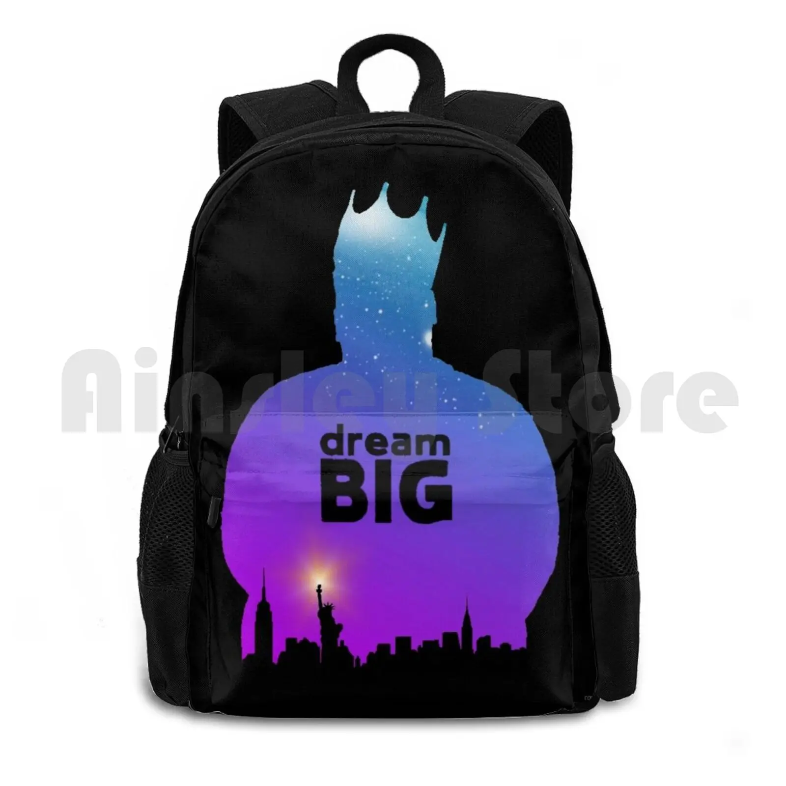 Dream Big. Outdoor Hiking Backpack Waterproof Camping Travel Notorious Big West East Coast 2pac Hip Hop Rap Music Kanye Dre Dr