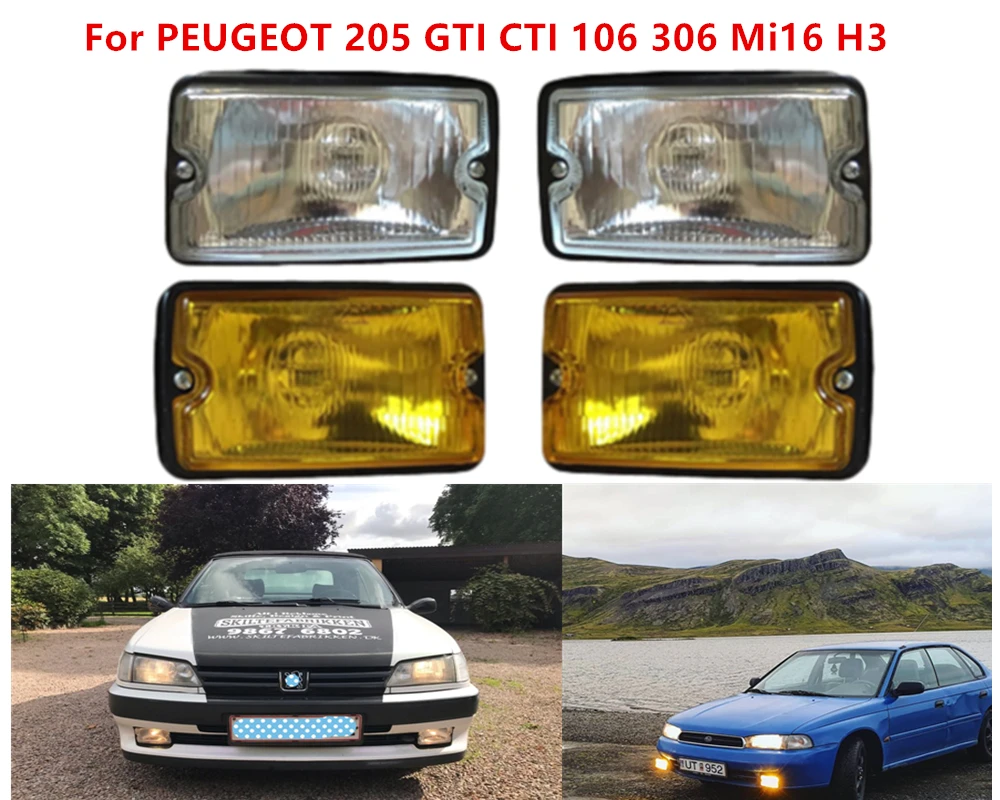 1pair 12V Front Fog Light Spotlight Spotlamp Driving Light DRL Led lighting Sim 3211 for PEUGEOT 205 GTI CTI 106 306 Mi16 H3