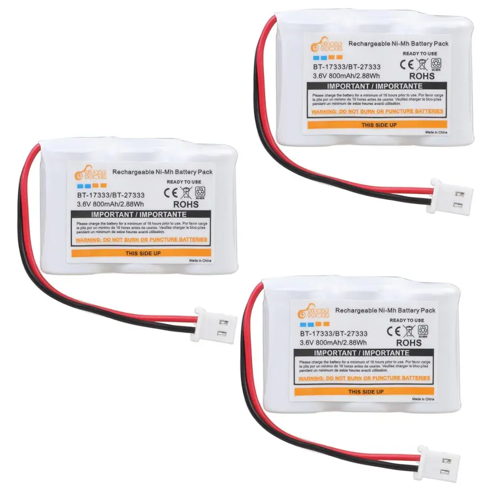 Batteria per telefono senza fili da 800 mAh BT-17333 BT-27333 per Vtech BT17333 BT27333 BT-17233 BT17233 BT- 163345   CS5121