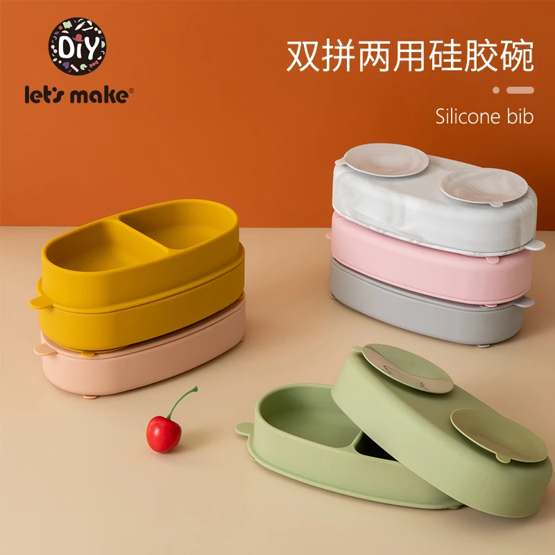 Children's Dishes Baby Silicone Tableware With Sucker Smile Face Plate Tableware Set Smile Face Inflant Tableware Set kids Plate