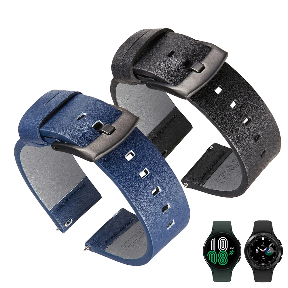 

Leather Strap For Samsung galaxy watch4 classic 42mm 46mm Band Wristband galaxy watch 4 44mm 40mm Bracelet Watchband Accessories