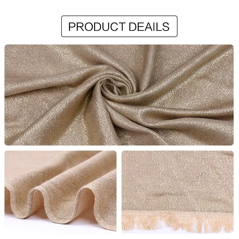 1 piece Fashion Lurex gold glitter cotton scarf plain long shawl women luxury headband muslim pashmina 180*70cm