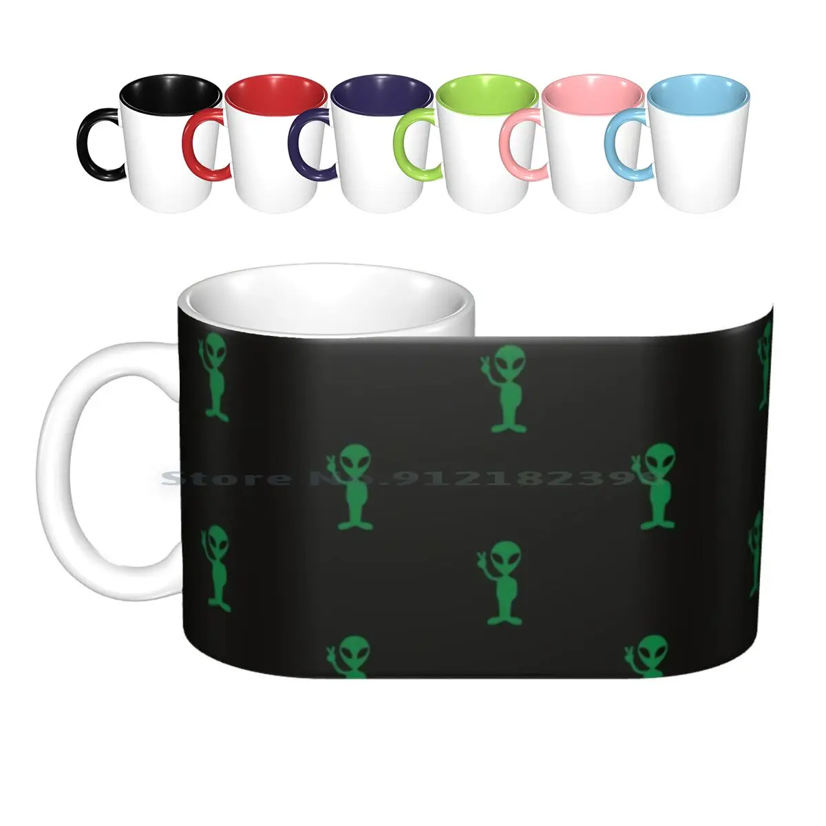 Just Love A Green Ceramic Mugs Coffee Cups Milk Tea Mug Space Ai Artificial Intelligence Martian Favourite Spaceship Stars Moon