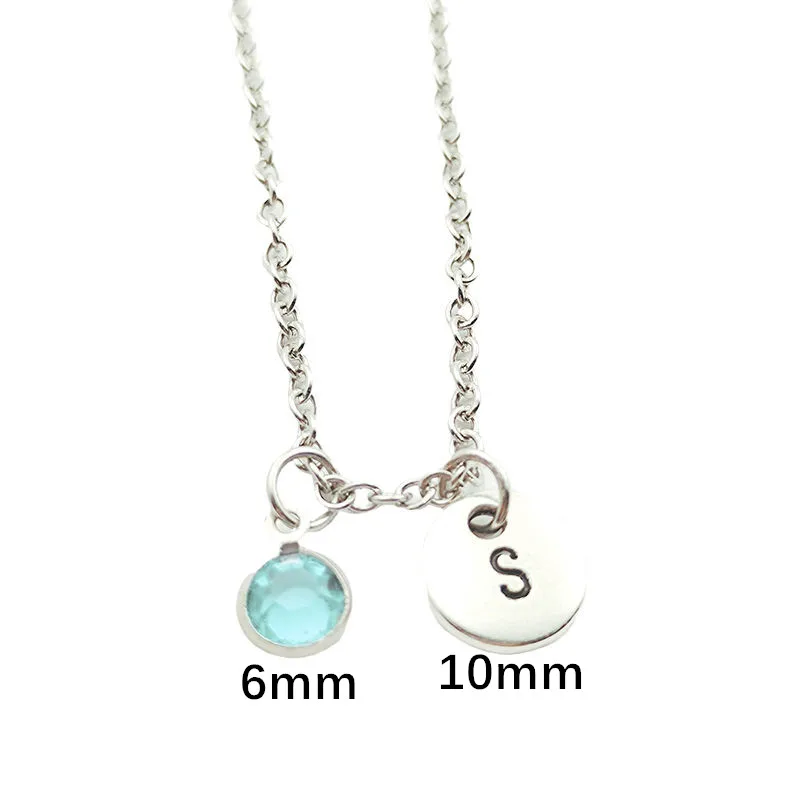 Collar con letra inicial de Estrella de David para mujer, colgante con monograma, piedra de nacimiento, joyería de moda, accesorios para regalos de navidad