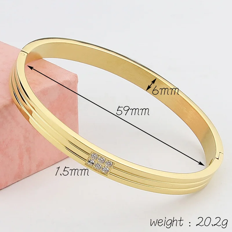 Fashion Hot Selling Stainless Steel Handmade Micro-Inlaid Hao Stone Spherical Bracelet Party Gift Love Bangle Jewelry Wholesale