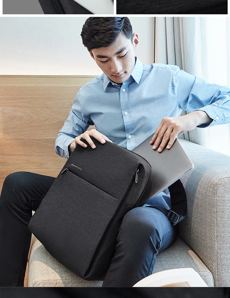 Xiaomi Rucksack Mi Minimalistischer Urbaner Lifestyle Polyester-Rucksack für Schule, Geschäft, Reisen Herrentasche mit Großer Kapazität – Detail 9