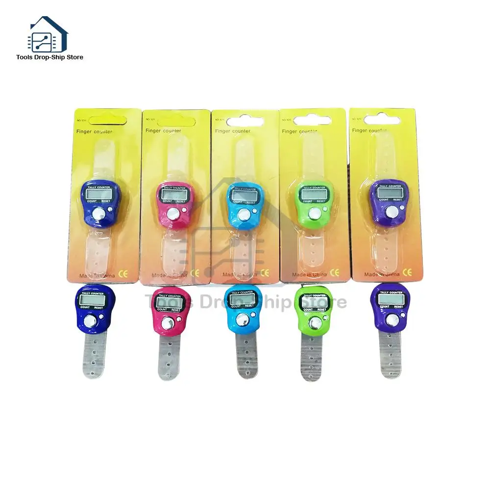 Portable Electronic Digital Counter Mini LCD Hand Held Finger Ring Tally Counter Stitch Marker Plastic Row Counter