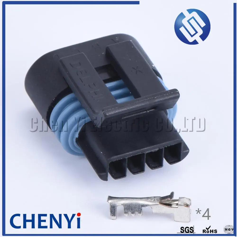 2 sets pcs 4 pin way Delphi female car intake pressure sensor connector plug 1.2L D4F auto Oxygen Sensor O2 connectors 12162190