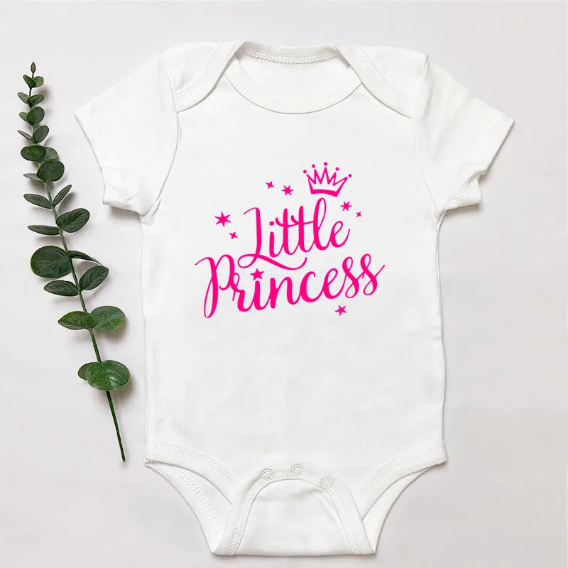 

Little Princess Baby Newborn Girls Bodysuits Summer Cotton Infant Toddler Jumpsuits Baby Clothes Playsuit 0-24 Months