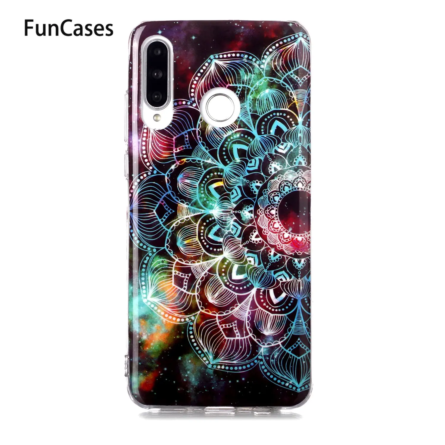 Flowers Soft TPU Shell For estuche Huawei P30 Lite Hot Cases Portable Transparent Cases sFor Cover Huawei armor Nova 4E P30 Pro