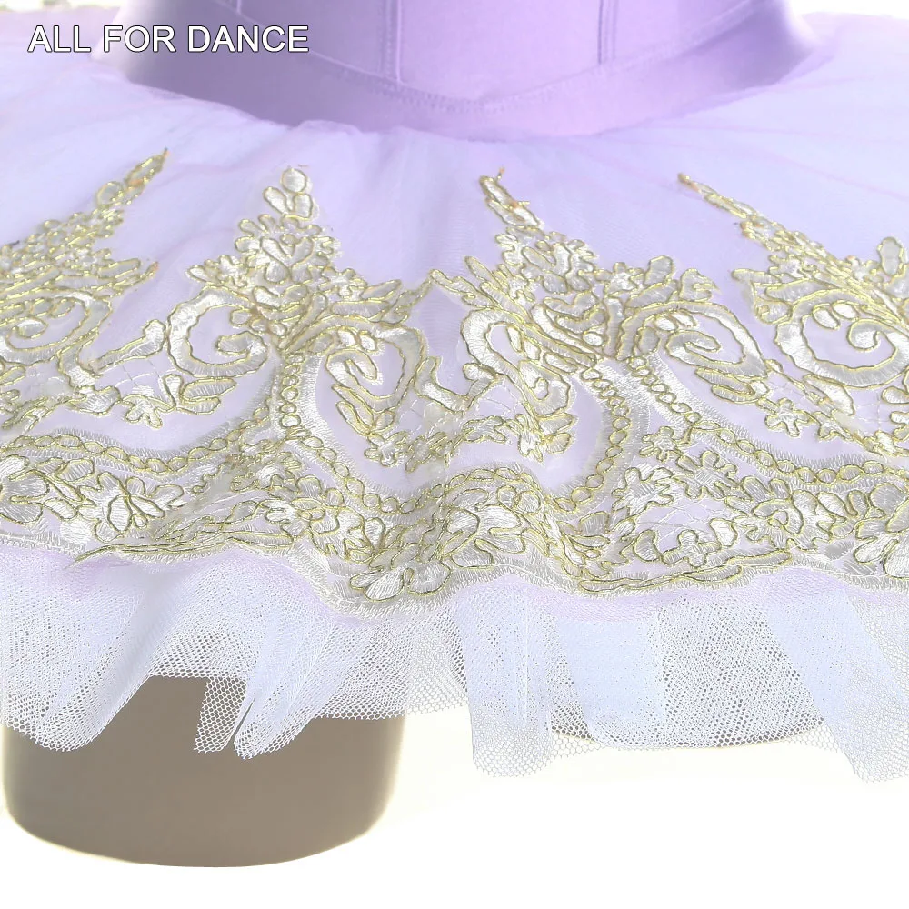 Bll405 luz roxo pré-profissional ballet dança tutu para meninas e mulheres vestido de bailarina lilás clássico panqueca tutus solo vestido