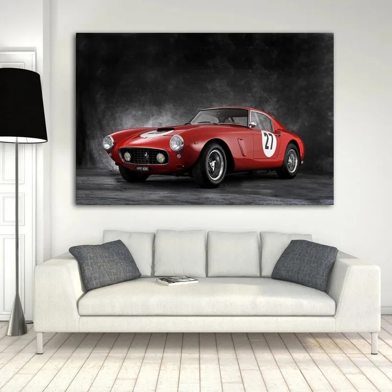 Supercars Posters Ferraris 250 GTO Sport Car Retro Car Picture Print And Poster Wall Art Canvas Painting for Home Decor Unframed