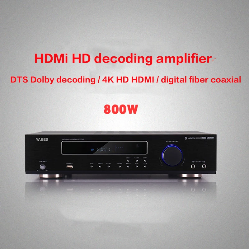800W 220V DTS Dolby HD decodifica 5.1 amplificatore Bluetooth amplificatore AV-638 casa amplificatore digitale professionale ad alta potenza