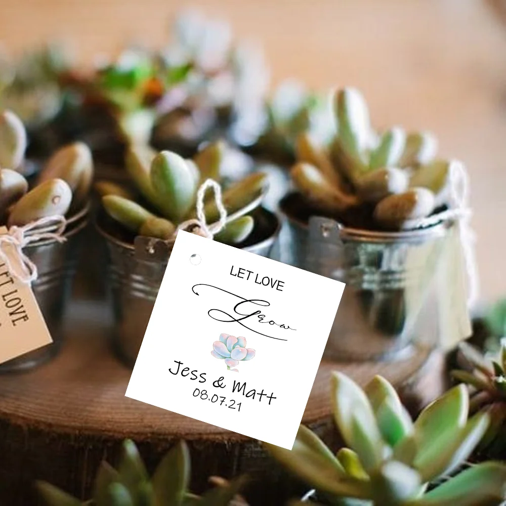 Custom Let Love Grow Tags for Favors, Succulent Favors, Wedding Favors, Favor Sign