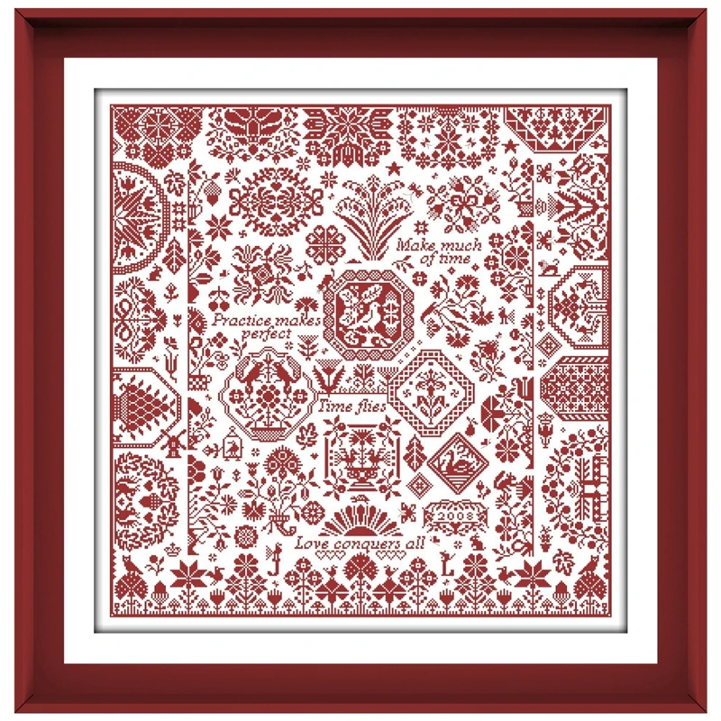 Dreampattern Jigsaw ogród czas muchy krzyż zestaw do szycia cartoon 18ct 14ct 11ct białe tkaniny DIY zestaw do haftowania dla początkujących