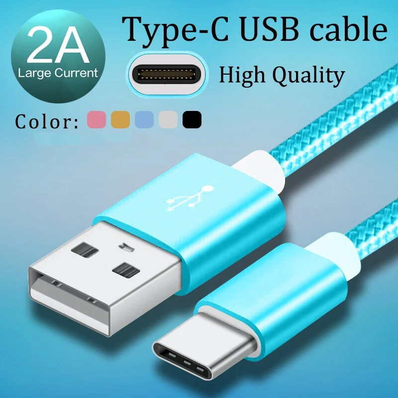 

Type C Nylon Cable Fast Charging Cord For Xiaomi POCO X3 NFC F3 M3 Pro Samsung S21 FE S20 Ultra A72 A52 Mobile Phone USB-C Cable