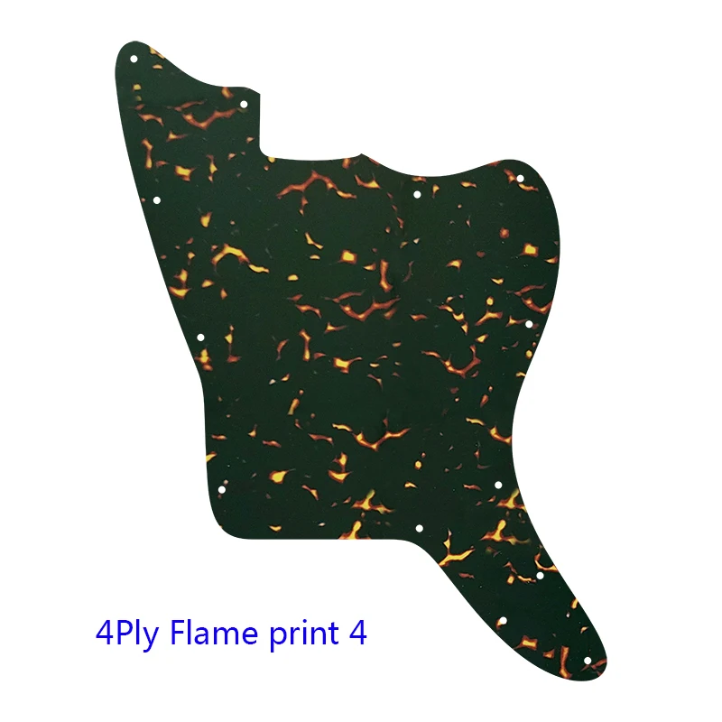 Pleroo Custom Guitar Parts - For US Jazzmaster Style Blank With Fixed Screw Holes Guitar Pickguard Replacement Flame Pattern