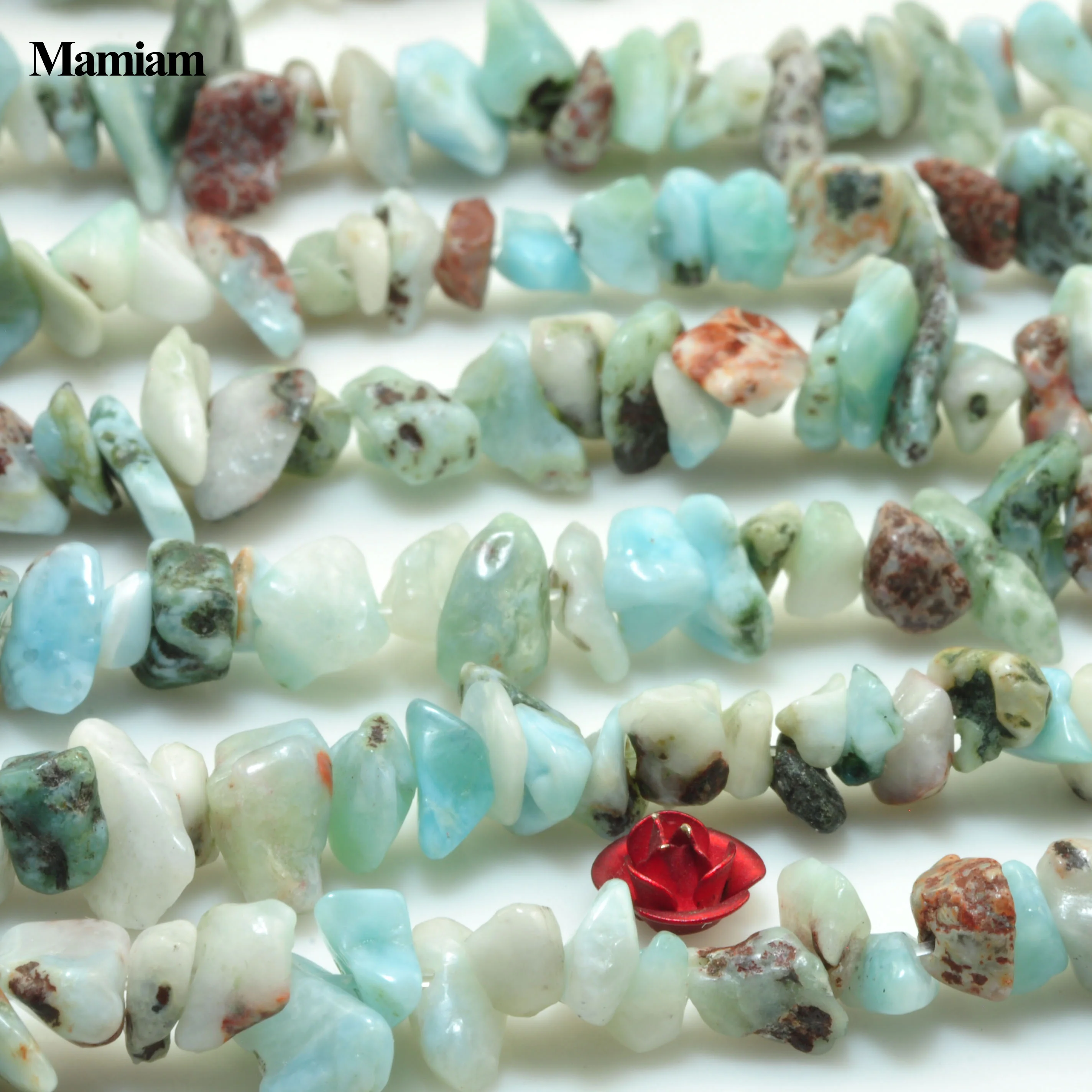 

Mamiam Natural Dominica Larimar Faceted Gravel Beads 5-9mm Loose Stone Diy Bracelet Necklace Jewelry Making Gemstome Gift Design