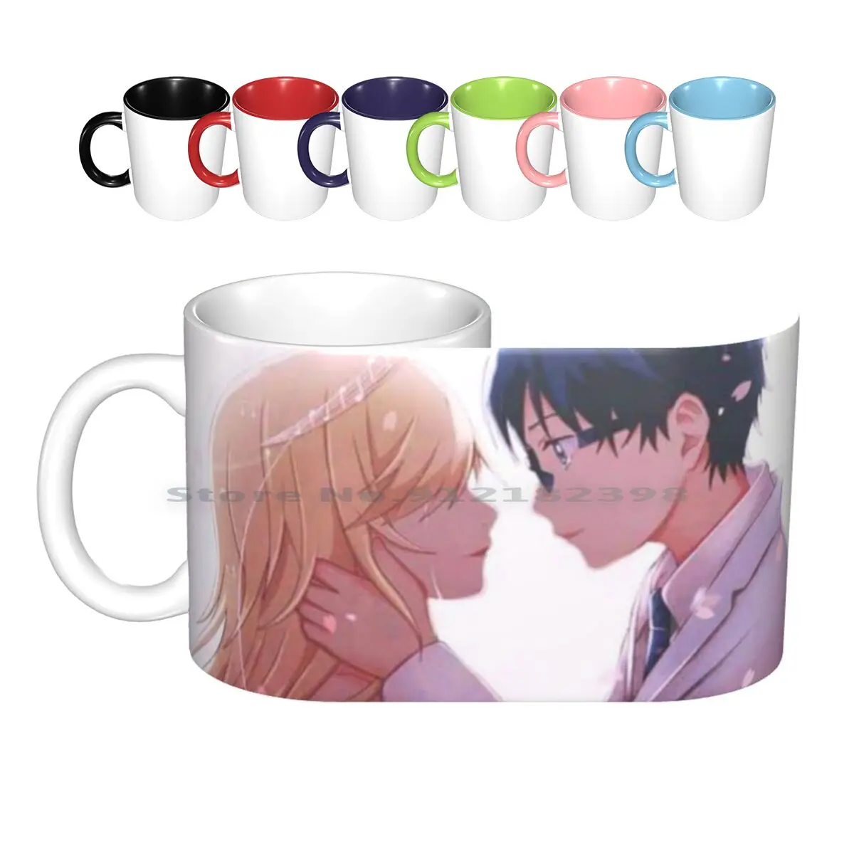 Your Lie In April Ii Ceramic Mugs Coffee Cups Milk Tea Mug Anime Your Lie In April Manga Romantic Couple Cartoon Cute Kawaii