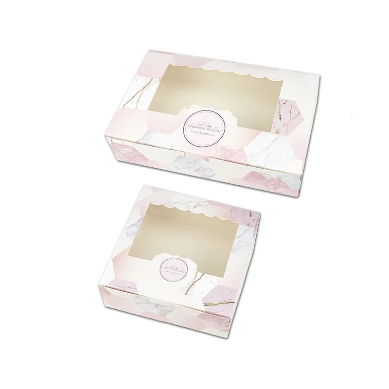 20PCS Gift Box With Window Galaxy Star Wedding Gift Box For Cake Candy Food Cookie Packaging Box Gift Wedding Favors Supplier