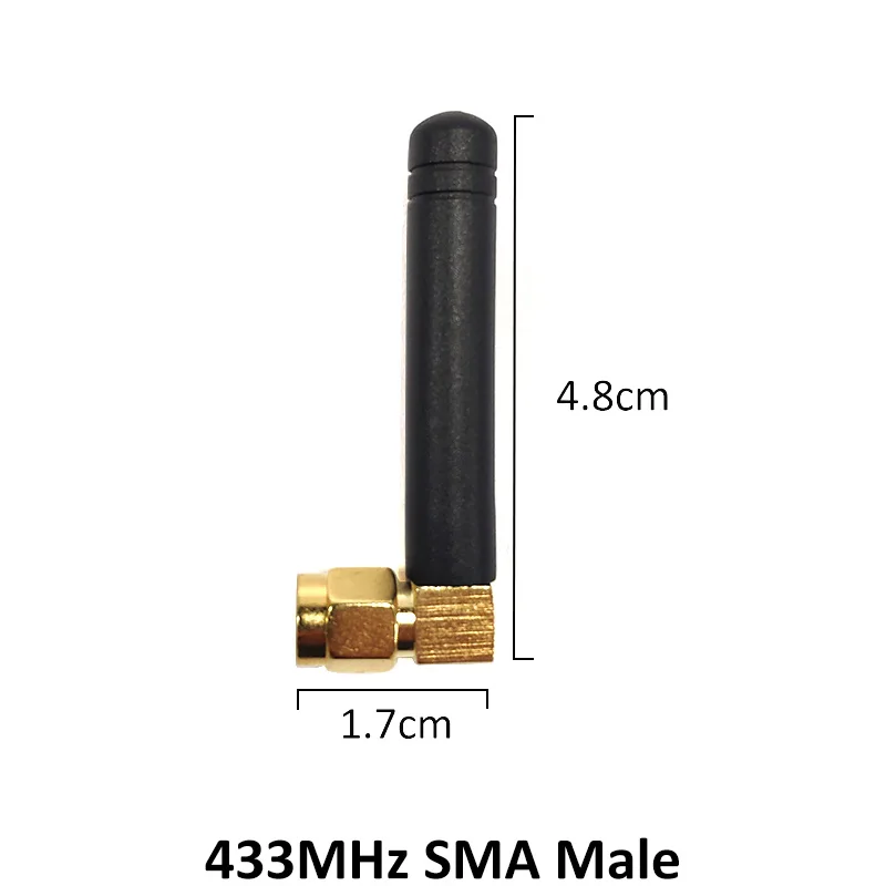 GWS 10pcs 433MHz Antenna 2-3dbi SMA Male Connector 433 MHz antena lora Small  IOT elbow rubber antenne Wireless Receiver Lorawan