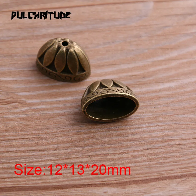 4pcs 12*13*20mm Two Color Receptacle Hollow Flower Hat DIY Spaced Jewelry Accessories Charms For Jewelry Making