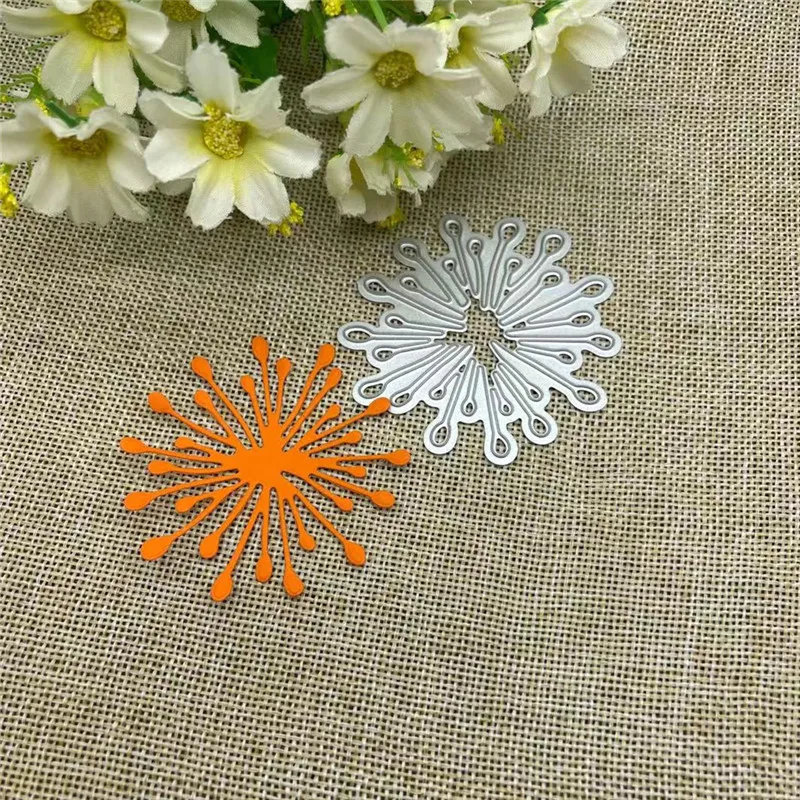 Dandelion flower metal cutting dies mold Round hole label tag Scrapbook paper craft knife mould blade punch stencils dies