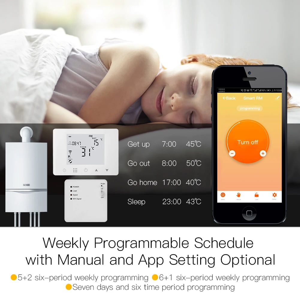 WiFi Wireless Remote Smart Thermostat Wall-Hung Gas Boiler Heating Temperature Controller Alexa Google Home Smart House  Life