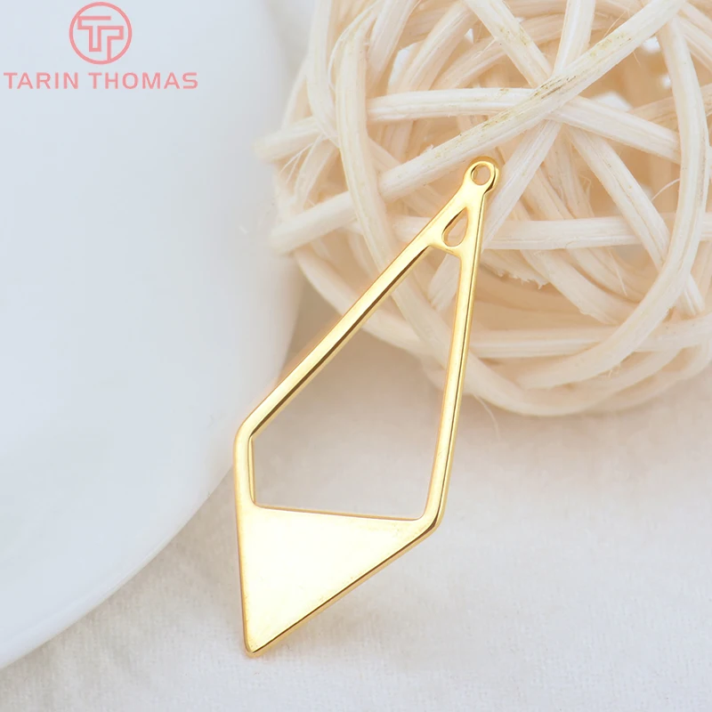 (1879)6PCS 28x57MM 24K Gold Farbe Messing Hohl Anhänger Charms Hohe Qualität Diy Schmuck Erkenntnisse Zubehör – Detail 6