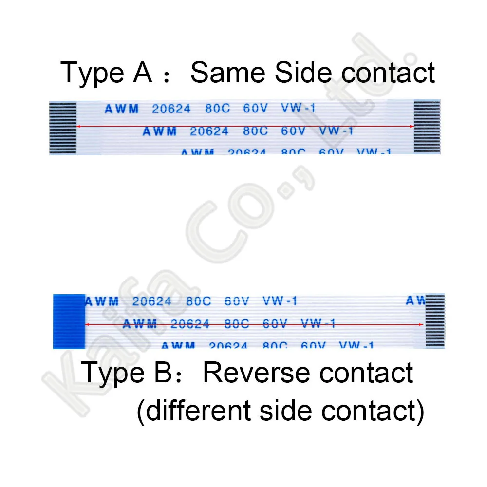 10PCS Flat Flexible Cable FFC FPC LCD Cable AWM 20624 80C 60V VW-1 Pitch 0.5 1.0MM 4P 6 8 10 12 14 16 18 20 24 26 30 32 34 40Pin