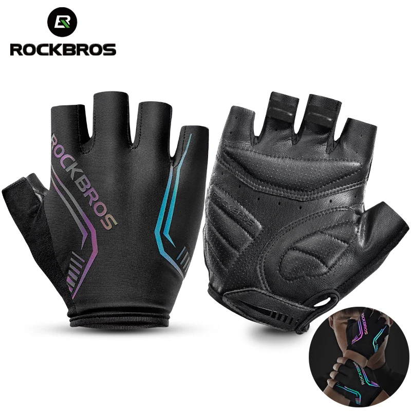 ROCKBROS Cycling Gloves Half Finger Summer Men Women MTB Road Bike Gloves Shockproof Breathable Bicycle Cycling Equipment