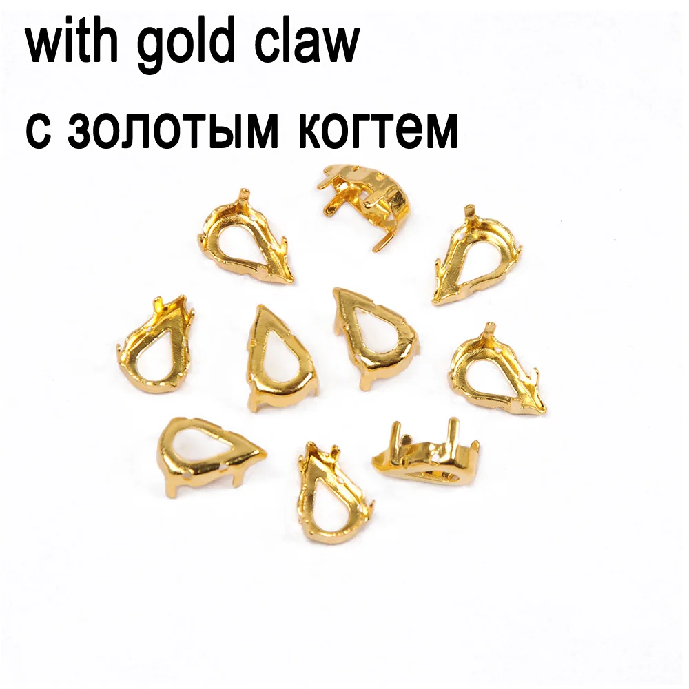 CTPA3bI Popularly 4300 Droplet Shape Copper K9 Empty Claw Settings For Fancy Stones Silver Gold Firmly Set Pedestal Base Frames