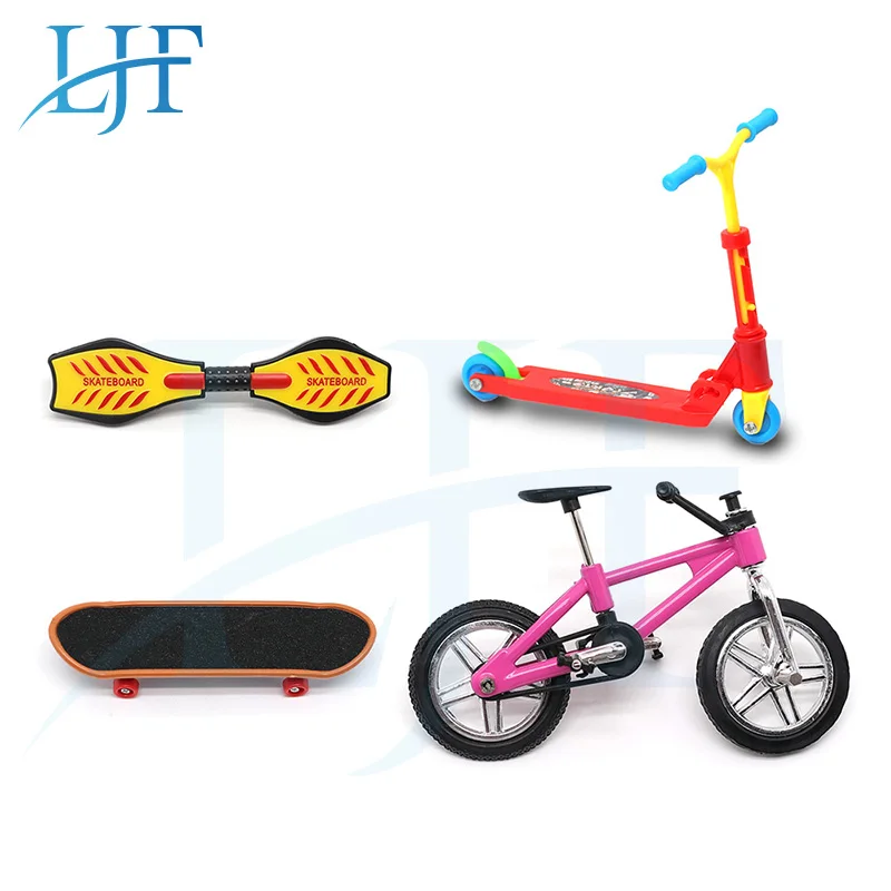 Mini Finger Skateboarding Finger board BMX Bicycle Set Skate Boards Mini Bikes Simulation Scooter for 1/10 RC model DIY parts