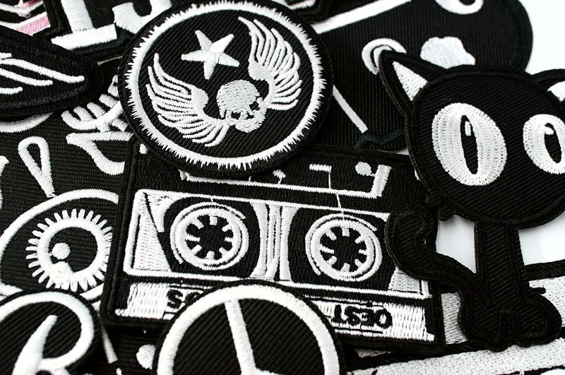 CAT Peace Embroidered Applique Patches Fabric Garment Apparel Clothing Accessories Embroidery Badges Star