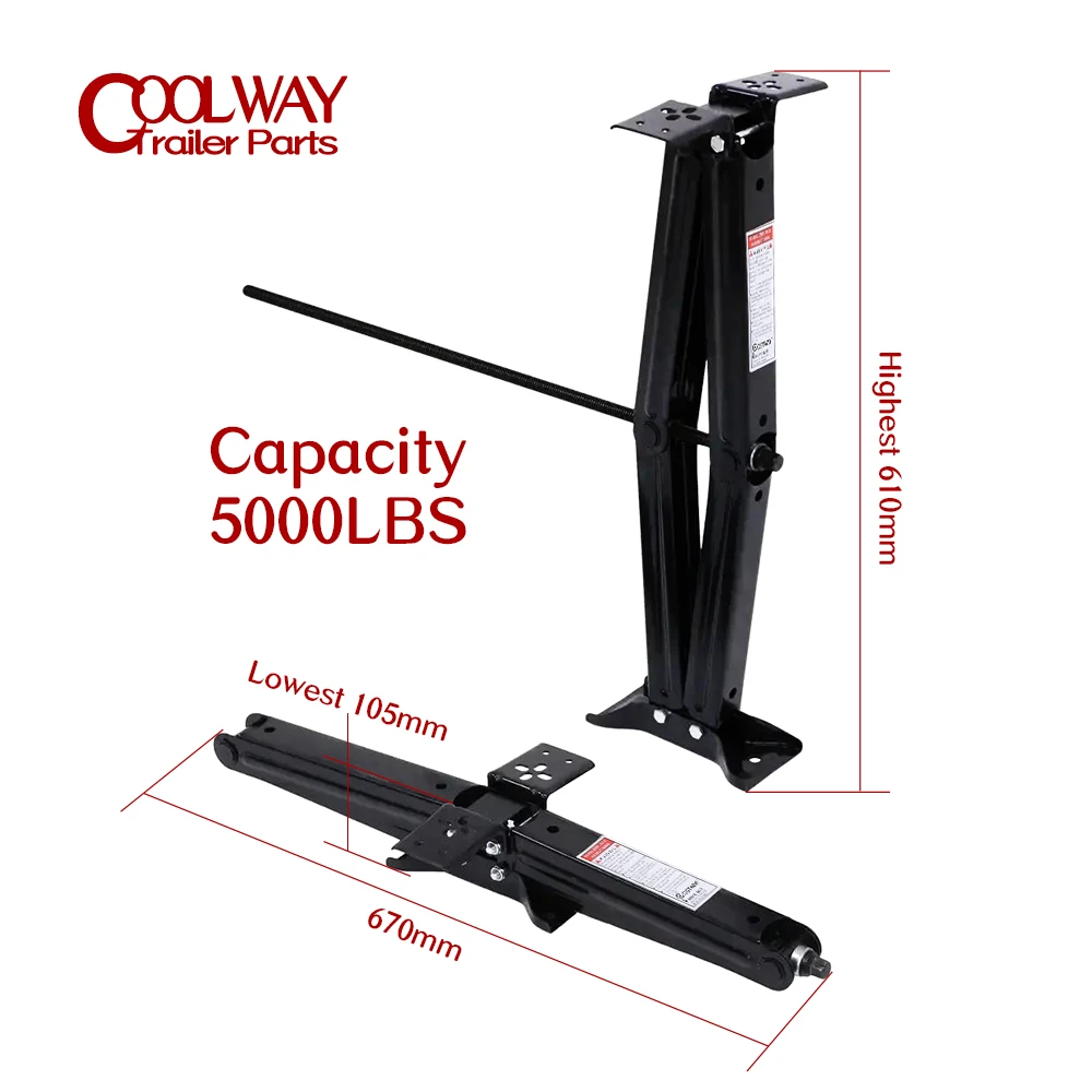 5000 Lbs RV Camper Scissor Leveling Jacks Trailer Stabilizer Handle Corner Steady Stands Support Legs Parts Caravan Accessories