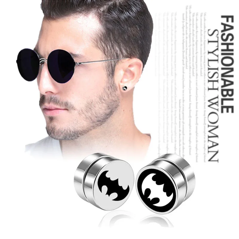 1 piece 8mm Men Women Strong Magnet Magnetic Health Care Ear Clip Earrings Non Piercing Fake Earrings Street Pop Punk Jewelry