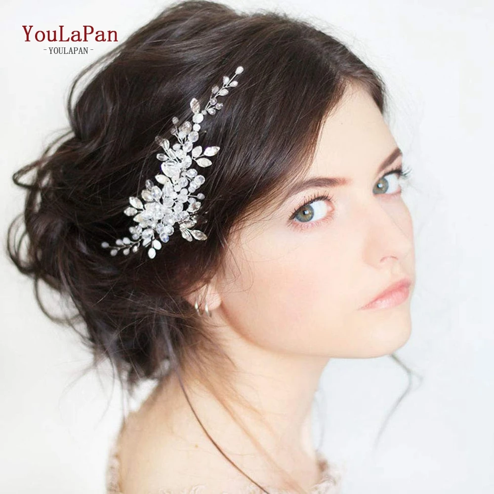 YouLaPan Tiara nupcial de muchos estilos, horquillas de boda, pinzas, joyería para el cabello, diadema de boda hecha a mano