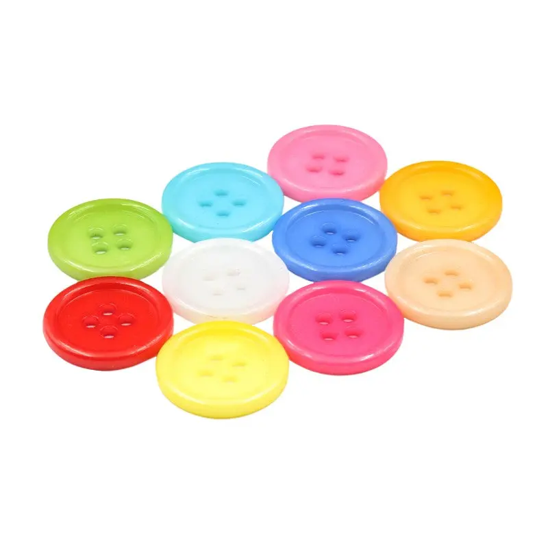 50-200PCs Round Resin Sewing Buttons Scrapbooking Mixed Color Children\'s Handcraft DIY Crafts Clothes Dolls Garment Accessories