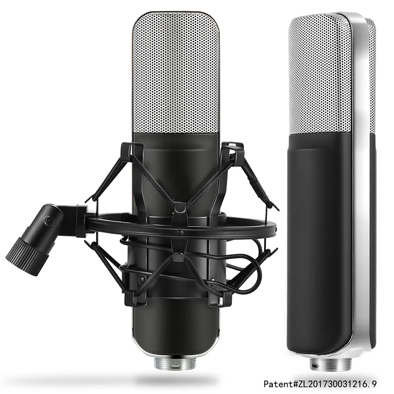 

Q8 3.5mm Studio Condenser Microphone with Real-time monitoring large diaphragm condenser microphone for Karaoke Recording