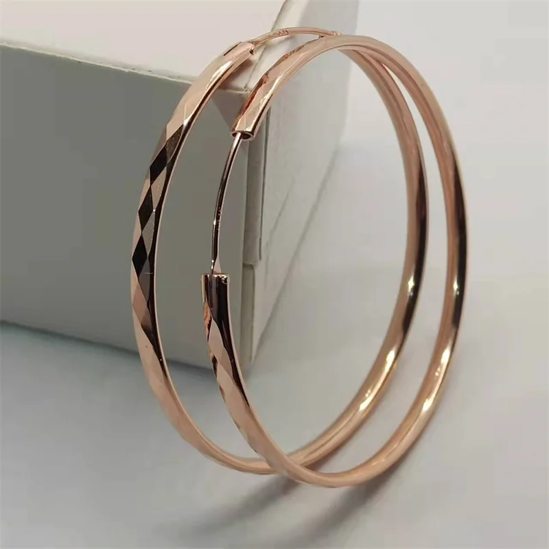 Somilia-rose Gold damski okrągły kolczyk, nowa kolekcja 100% 925 Sterling Silver duże kolczyki koła moda kobiety biżuteria