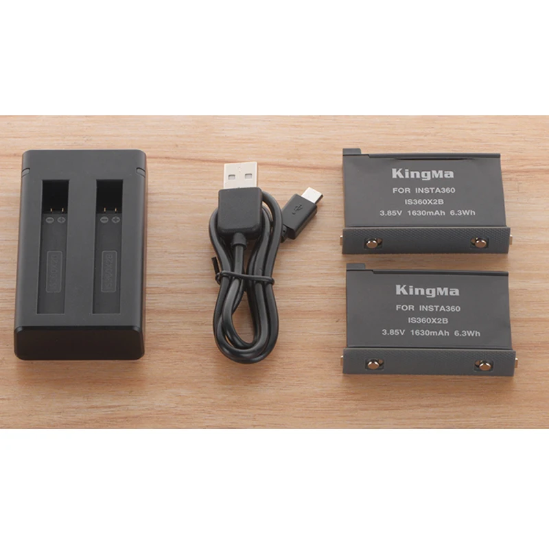 KingMa-Kit de concentrador de Cargador rápido para Insta360 ONE X2, batería Original de 1630mAh, 2 piezas