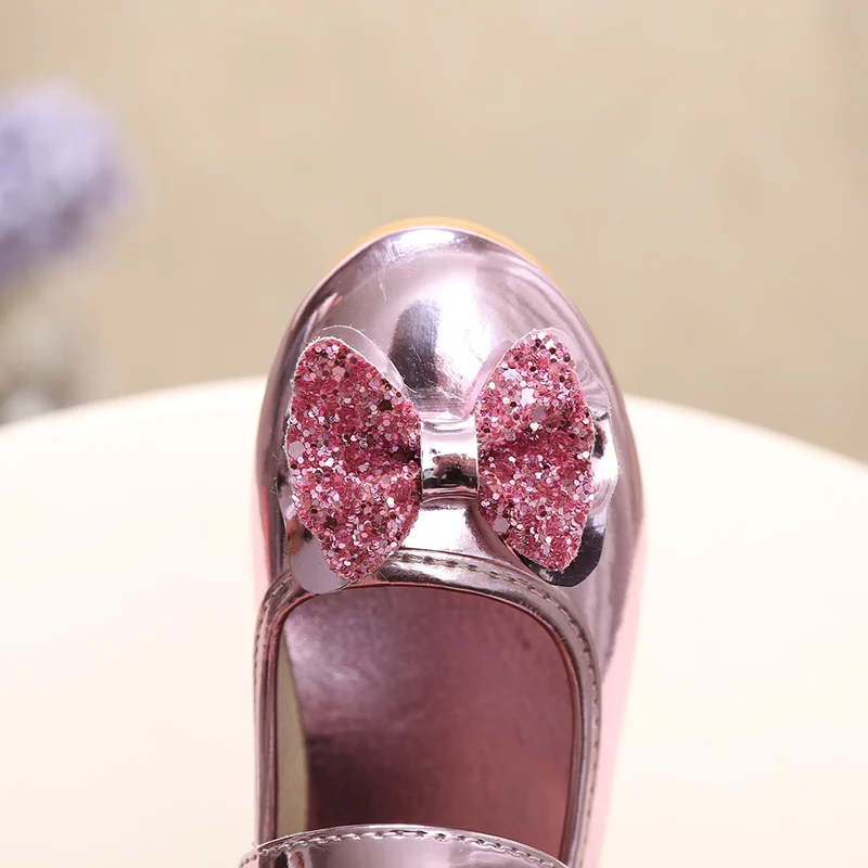 Fashion Children Casual Shoes Flat Shoes Kids Girls Wedding Shoes Princess Leather Soft Shoes Girls Party Shoes Size 21-36 B49